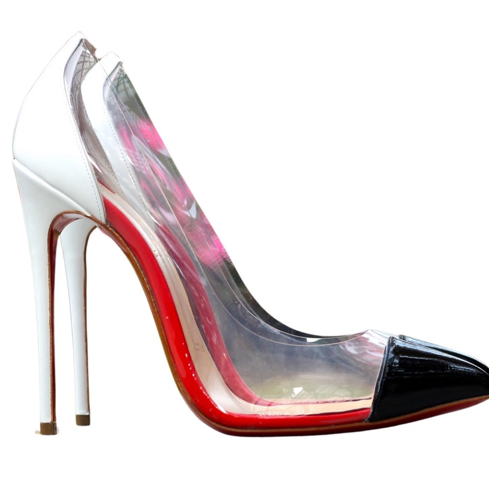 Authentic PRE OWNED Christian Louboutin Debout 100 patent heels.